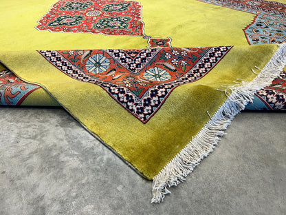 8'2"x11'3" One-of-a-Kind Hand-Knotted 100% Wool Pile Tabrize Carpet - Area Rug