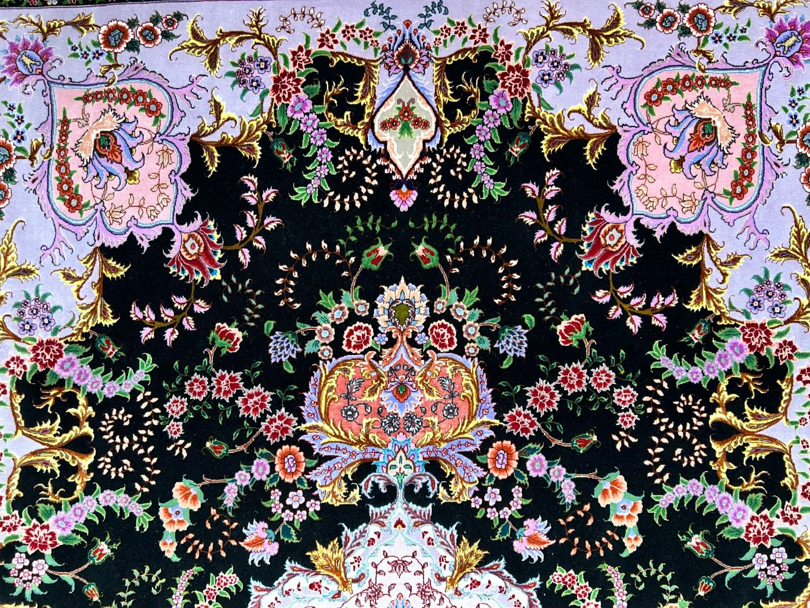 6'8"x10' Extra-Fine Hand-Knotted Wool & Silk Blend Tabrize Carpet - Area Rug