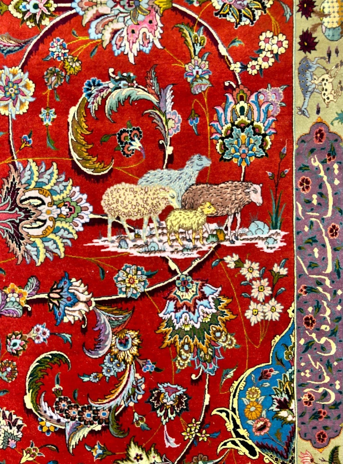 Collector Item - 10'9"x14'8" Hand-Knotted Wool & Silk Tabrize Area Rug