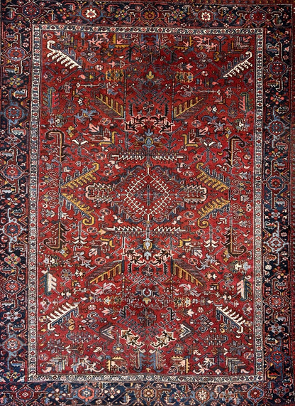 8'2"x10'11" Collector Antique 100% Wool Pile Herize Rug