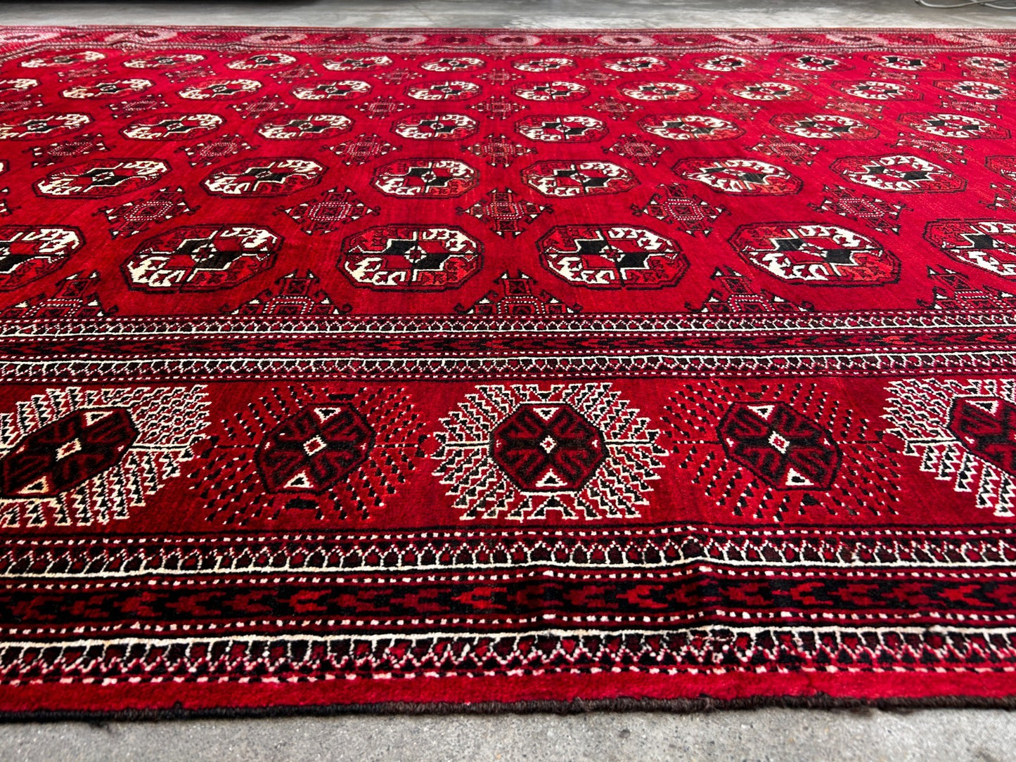 7'6" x 11'5'' Hand-Knotted 100% Wool Pile Turkamane Area Rug - Carpet