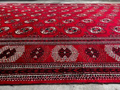 7'6" x 11'5'' Hand-Knotted 100% Wool Pile Turkamane Area Rug - Carpet