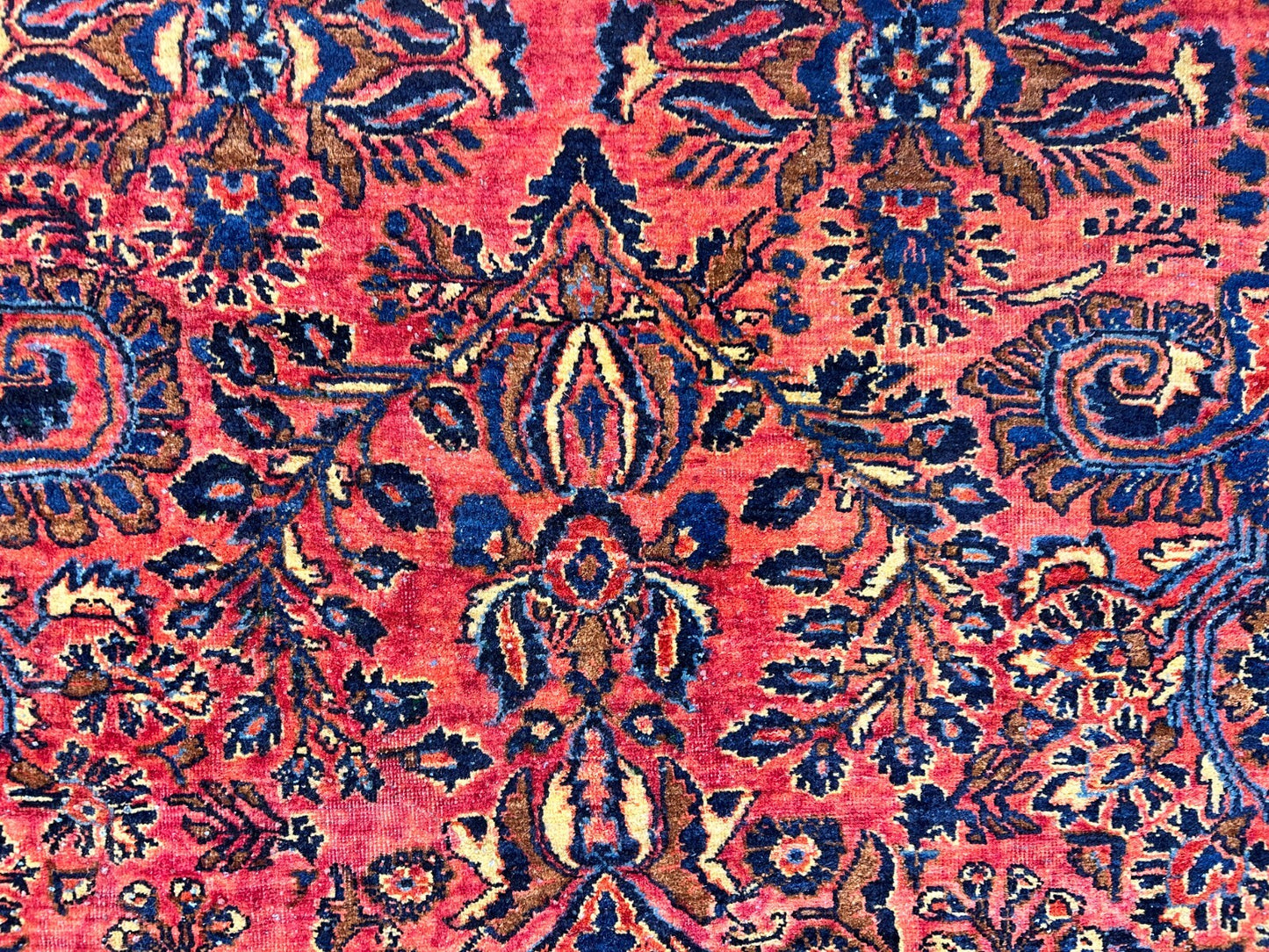 9'2"x11'4" Antique Fine Lamb Wool Sarouke Mohajeran Rug Hand-knotted Carpet