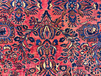 9'2"x11'4" Antique Fine Lamb Wool Sarouke Mohajeran Rug Hand-knotted Carpet