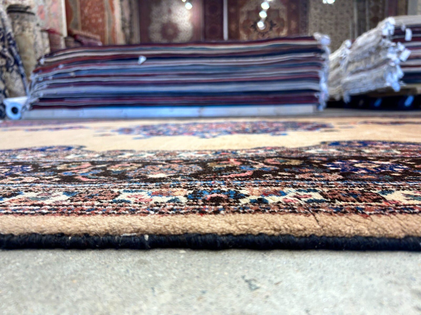 6'11"x10'3" Antique Hand-Knotted Wool Oriental Mood Rug - Area Carpet