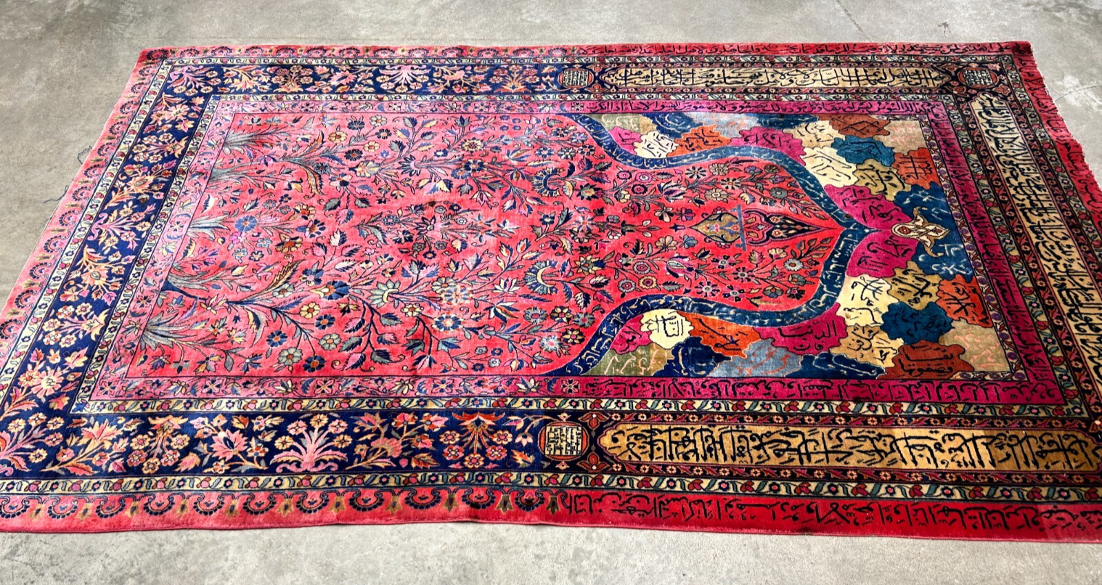 4'1"x6'10" Collector Antique Extra Fine Hand-Knotted 100% Wool Kashane Rug