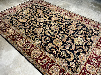 6'2"x9'4'' Hand-Knotted 100% Wool Pile Indo-Agra Area Rug - Area Carpet