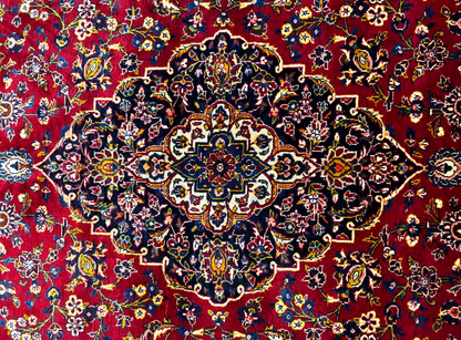 8'4"x12' Hand-Knotted 100% Wool Pile Kashane Area Rug - Signed