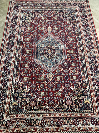 4'1" x 5'11" Hand-Knotted 100% Wool Pile Bidjare Area Rug - Carpet