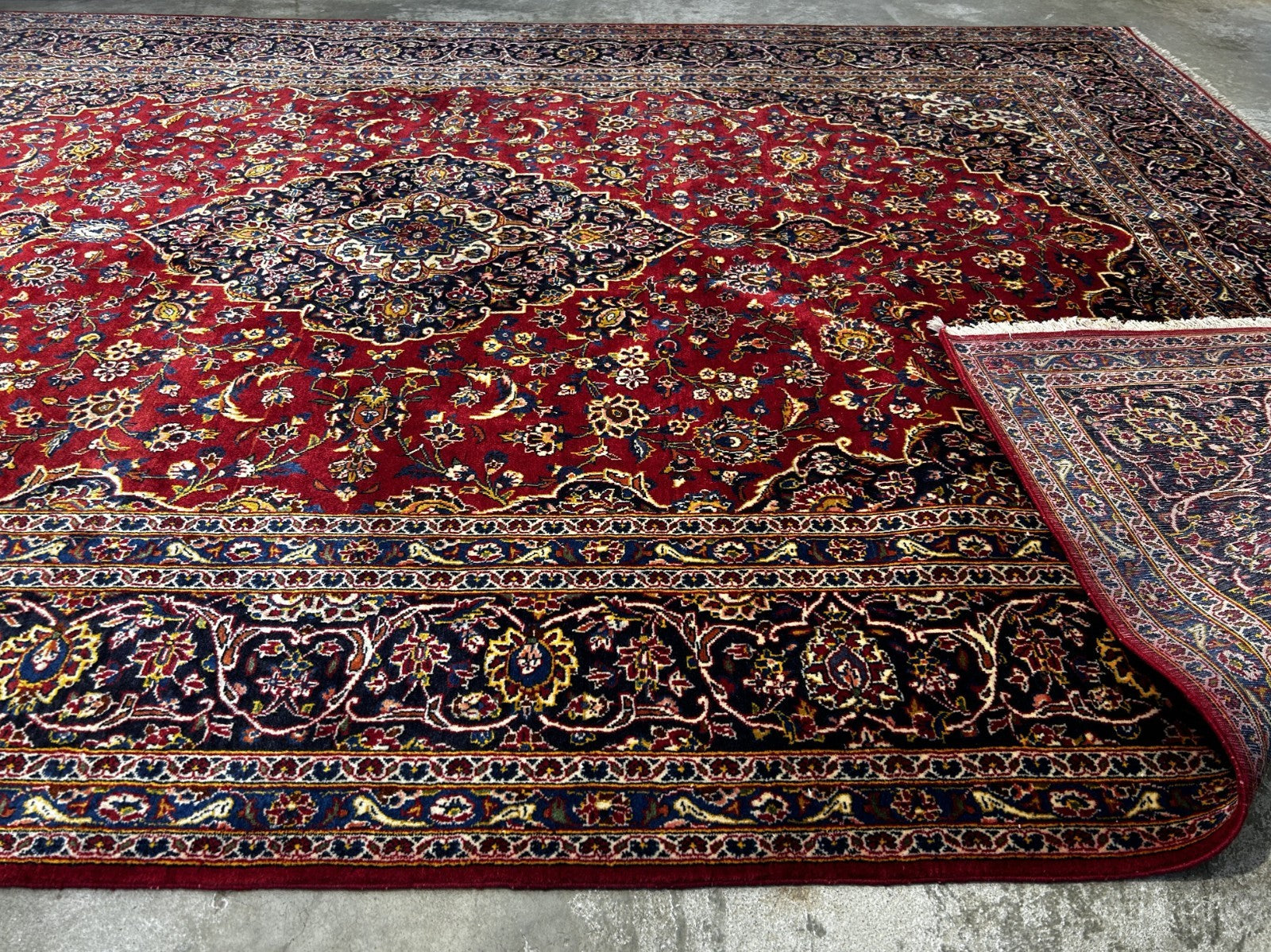 8'4"x12' Hand-Knotted 100% Wool Pile Kashane Area Rug - Signed