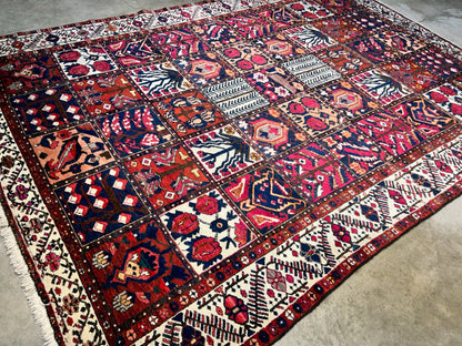 7'1"x10'1" Hand-Knotted 100% Lamb Wool Bakhtiarie Carpet - Area Rug