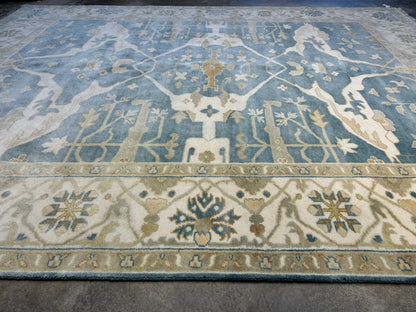 7'10" x 10'0" Hand-Knotted 100% Wool Carpet - Indian Oushak Area Rug