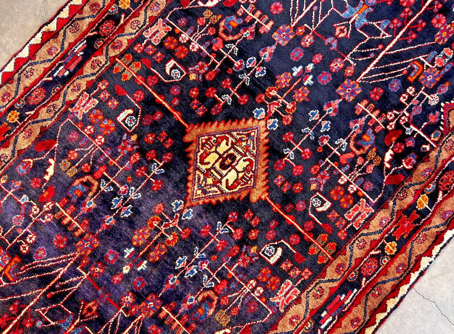 5'5" x 10'4" Hand-Knotted 100% Wool Pile Nahavande Area Rug