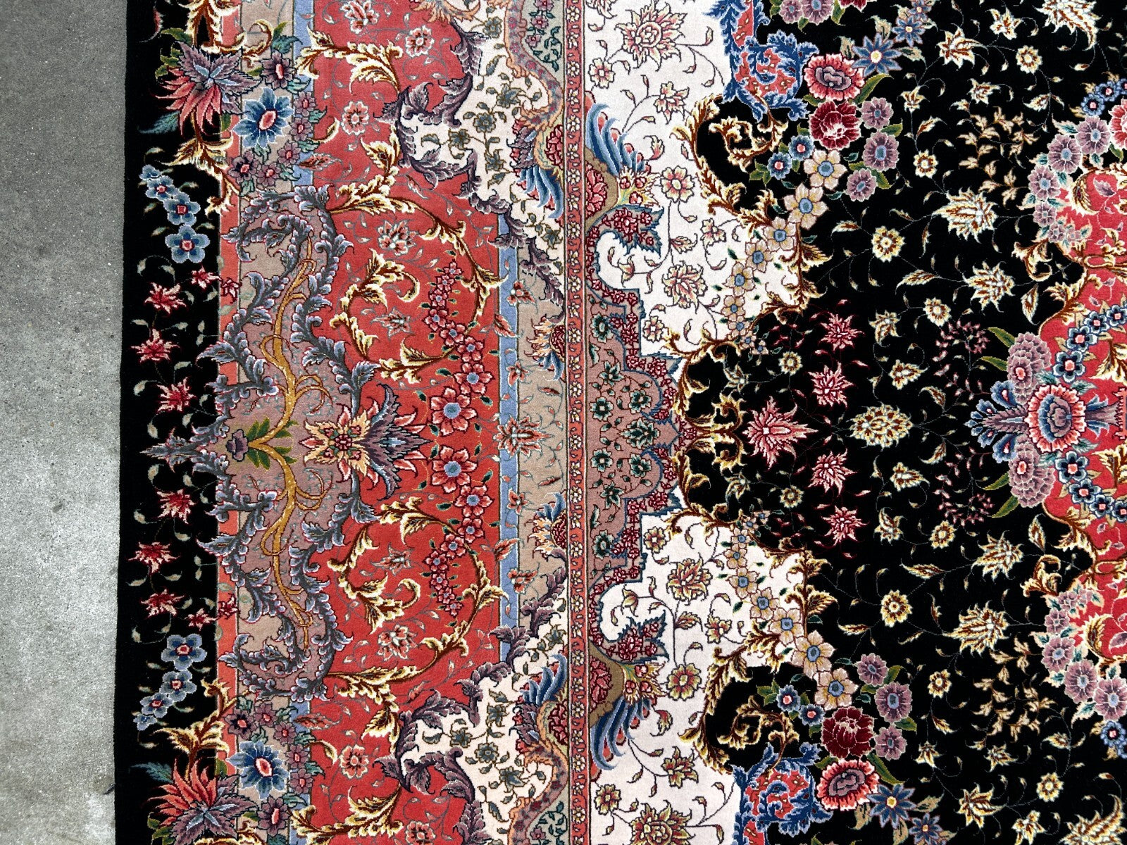 8'2"x11'7'' Hand-Knotted Very Fine Silk & Wool Pile Tabrize Benam Area Rug