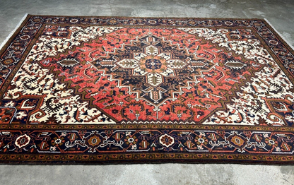 6'10" x 9'7" Hand-Knotted 100% Wool Pile Herize Area Rug - Carpet