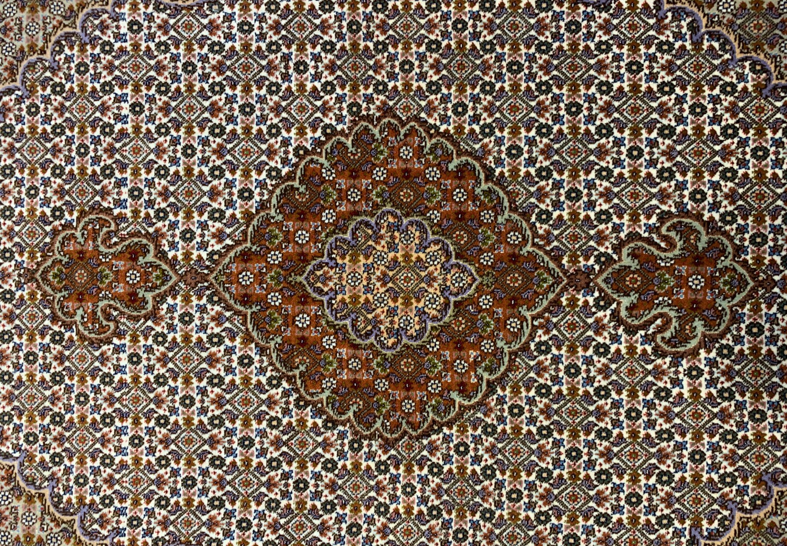 3'5"x4'10" Hand-Knotted Wool & Silk Tabrize Mahi Rug