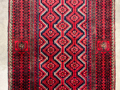 3'3"x6'2" Hand-Knotted 100% Wool Pile Persiane Balouchie Rug