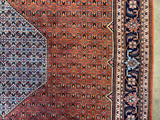 8'6"x12' Hand-Knotted 100% Wool Pile IndoBijar Rug