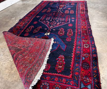 4'7" x 9'9'' Hand-Knotted 100% Lamb Wool Bidjare Area Rug
