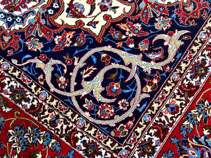 6'6"x10'2" Extra-Fine Hand-Knotted Wool & Silk  Isfahane Seirafian Rug - Signed