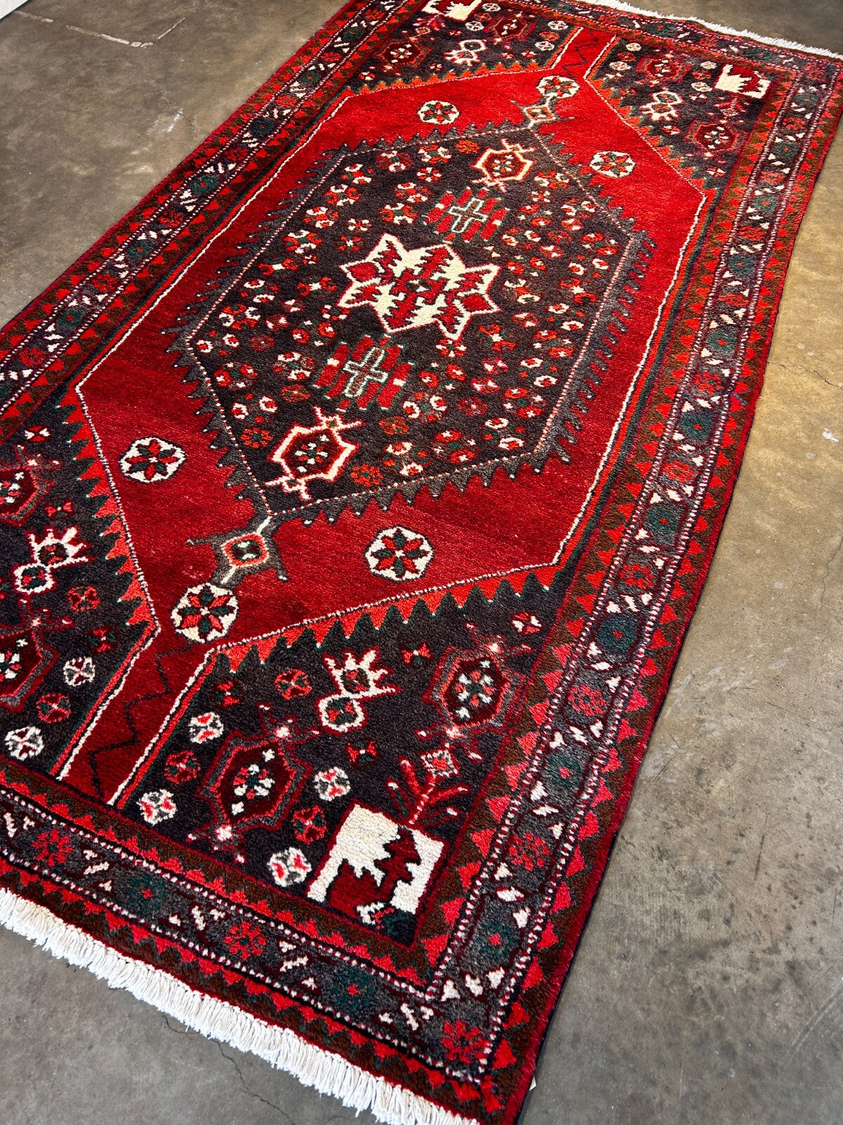 4'2" x 8' Hand-Knotted 100% Lamb Wool Carpet - Hamadane Area Rug
