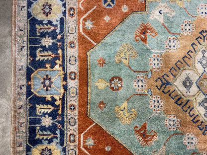 9'2"x11'11" Hand-Knotted 100%  Wool Pile IndoSerapi Rug