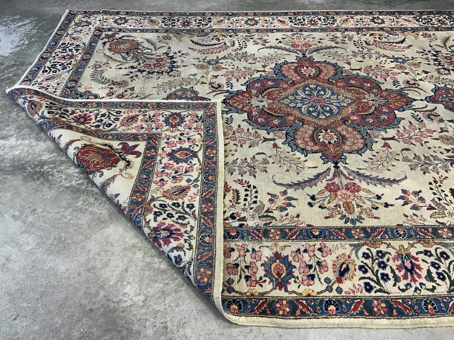 7’8”x10’8” Antique Hand-Knotted 100% Wool Pile Tabrize Area Rug - Carpet