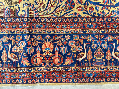 8'8"x11'9" Collector Antique 100% Wool Pile Sarouke Rug