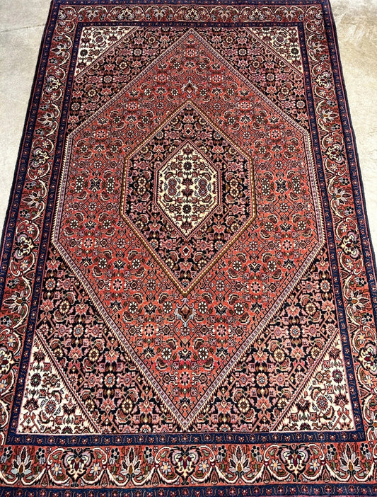 3'7"x5'8" Hand-Knotted 100% Wool Pile Persiane Bijare Rug