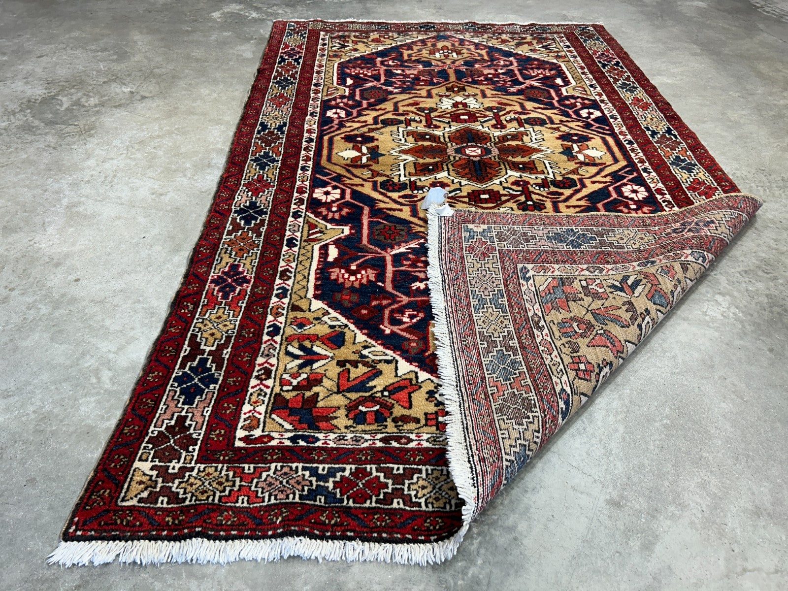 4'6"x7'4" Hand-Knotted 100% Wool Pile Herize Area Rug - Carpet