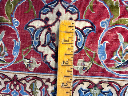 Collector Item-Fine 3'7"x5'9" Antique Hand-Knotted 100% Wool Isfahane Prayer Rug