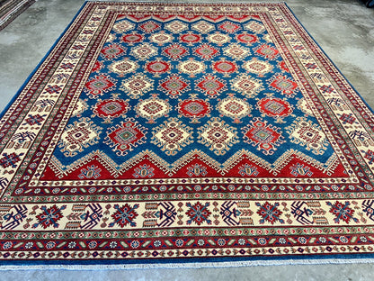 9'x12' Hand-Knotted 100% Wool Pile Kazak Rug