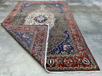 6'6"x10'0" Hand-Knotted 100% Wool Pile Bakhtiarie Carpet - Area Rug