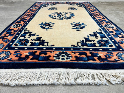 3'x5' Hand-Knotted 100% Wool Pile Art Deco Rug