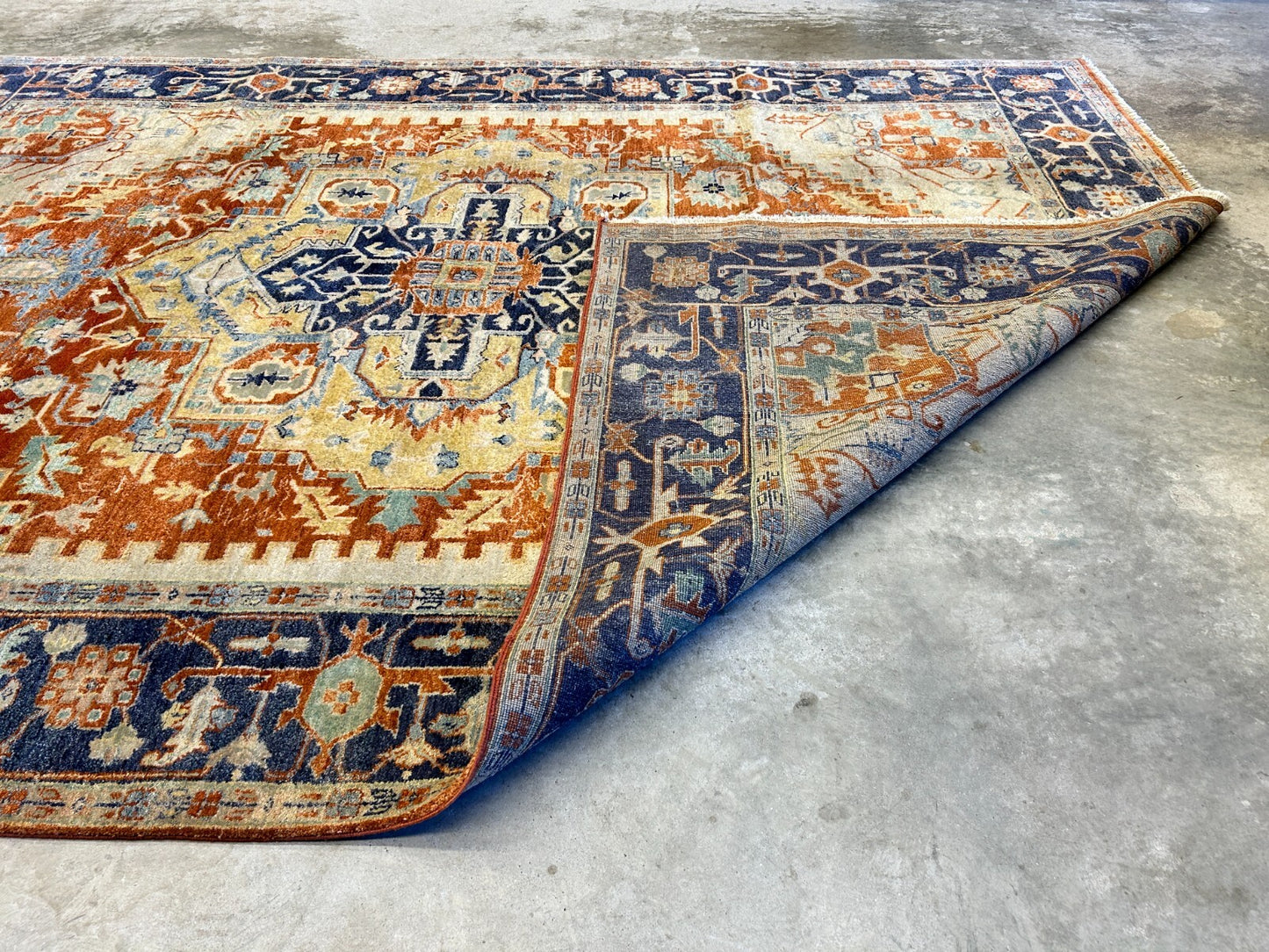 9'x12' Hand-Knotted 100% Lamb Wool Serapie Design Carpet - Area Rug