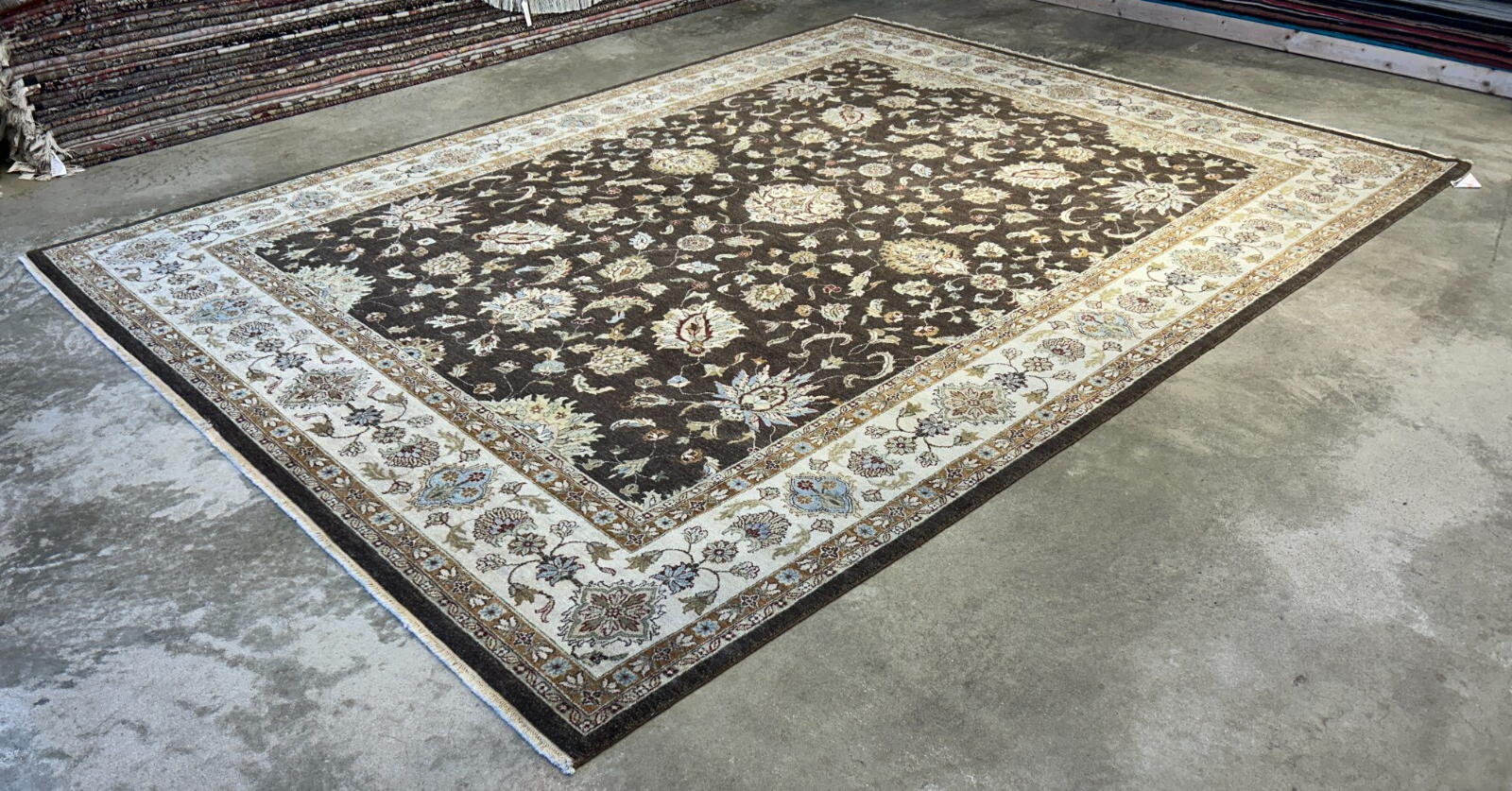 9'x11'10" Hand-Knotted 100% Wool Pile Pishawar Rug