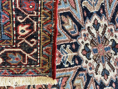 4'3"x4'10" Hand-Knotted 100% Wool Pile Persiane Herize Rug
