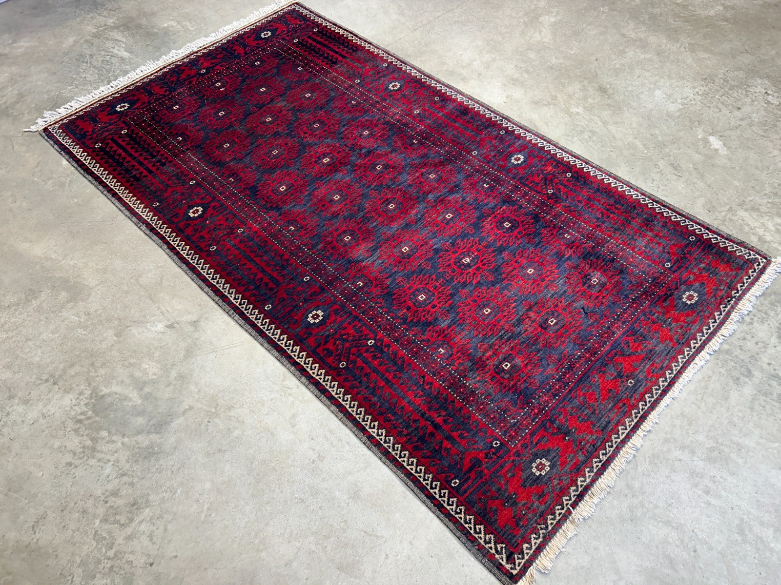 3'8"x6'7" Hand-Knotted 100% Wool Pile Balouchi Area Rug - Carpet