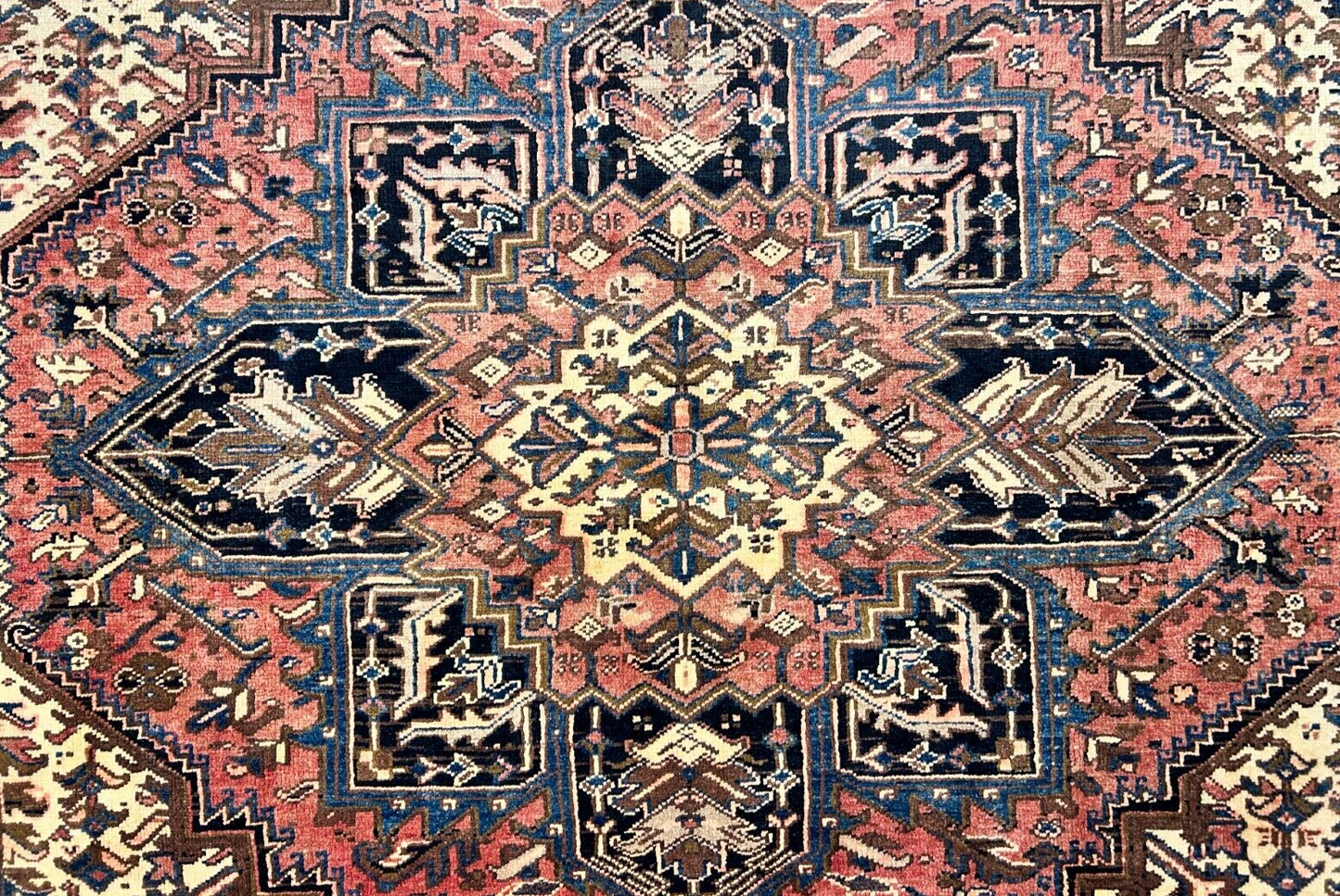 7'8"x8'10" Hand-Knotted 100% Wool Herize Carpet - Area Rug - Square Shaped