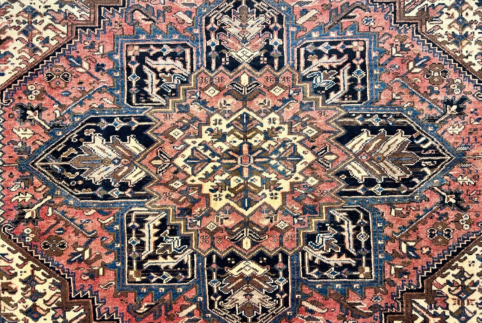 7'8"x8'10" Hand-Knotted 100% Wool Herize Carpet - Area Rug - Square Shaped
