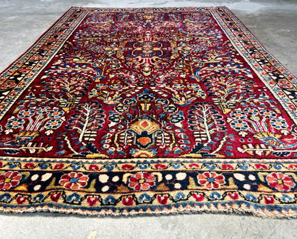 Collector Antique - 3'4"x5'1" Hand-Knotted 100% Wool Pile Sarouke Rug