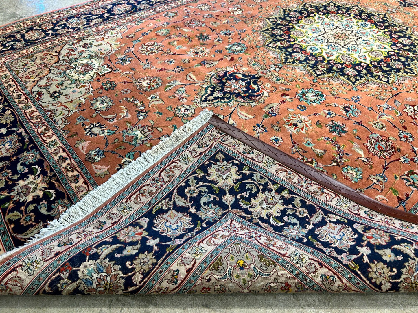 6'9"x10'2" Fine Hand-Knotted Wool & Silk Blend Tabrize Carpet - Area Rug