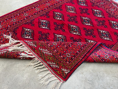 3'8"x4'8" Hand-Knotted 100% Wool Pile Bokhara Rug - Carpet