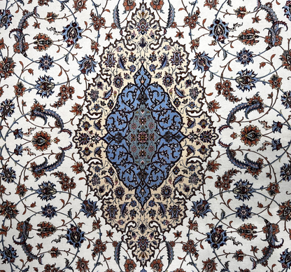 8'6"x12' Extra Fine Hand-Knotted Wool & Silk Isfahane Rug