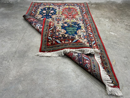 3'5"x5'2" Hand-Knotted 100% Lamb Wool Bakhtiarie Carpet - Area Rug