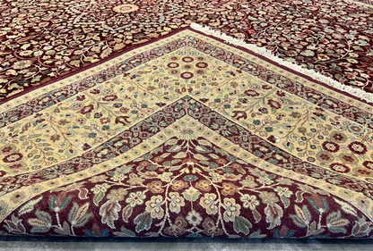 9'x12' Hand-Knotted 100% Lamb Wool Pile Persiane Design Carpet - Area Rug