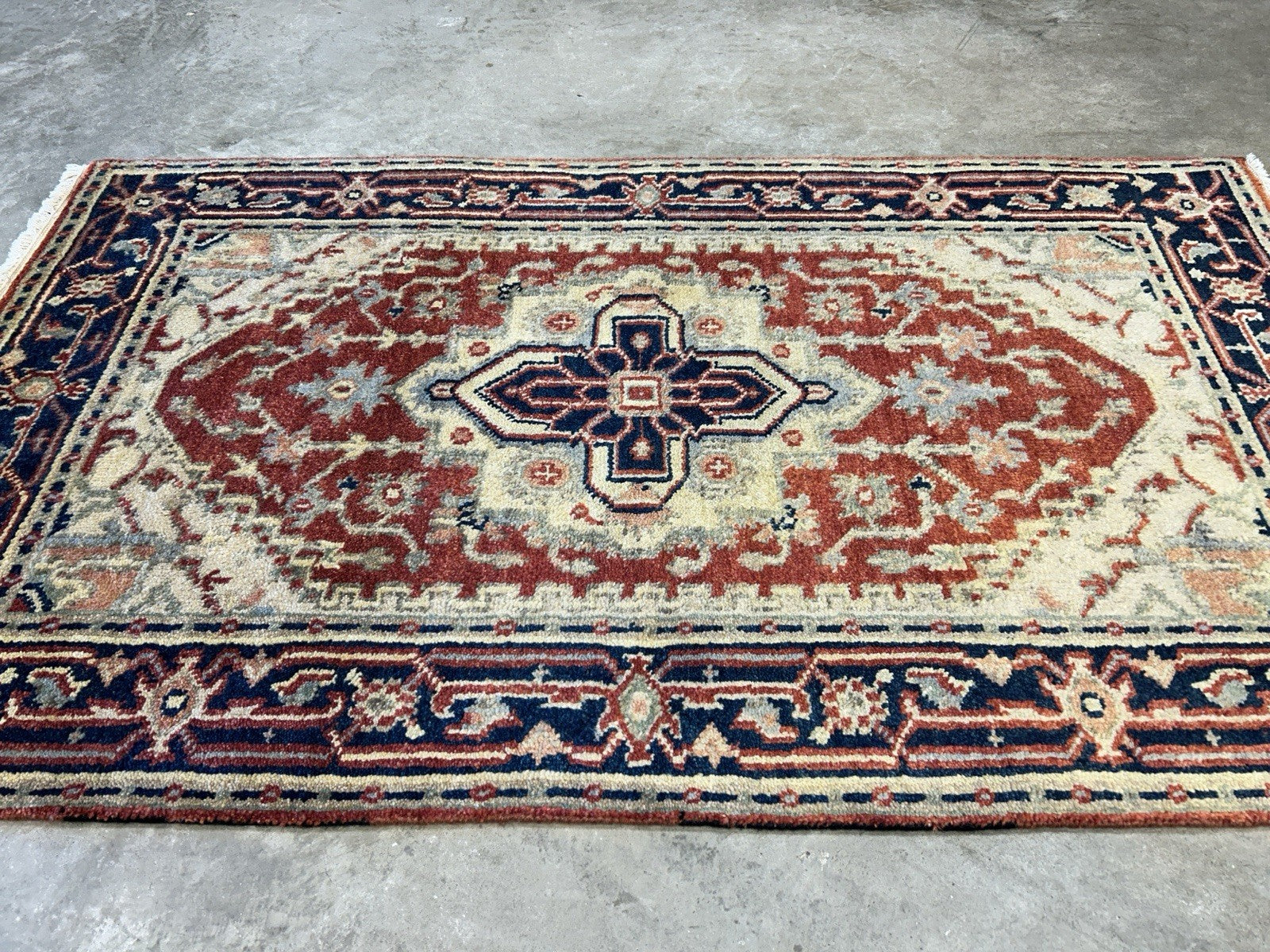 3’1"x5’1" Hand-Knotted 100% Wool Indoserapi Area Rug - Carpet