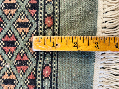 9'2"x12'2" Hand-Knotted 100% Wool Pile Bokhara Design Carpet - Area Rug