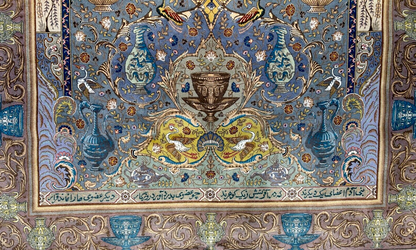 Exquisite 5'10"x8'3" Hand-Knotted Wool & Silk Blend Tabrize Area Rug - Carpet