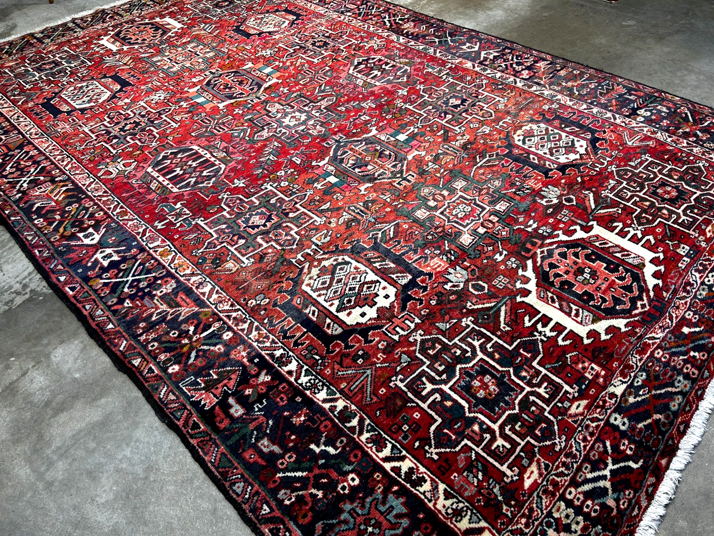 7'8" x 12' Hand-Knotted 100% Wool Pile Karaja  Area Rug - Carpet
